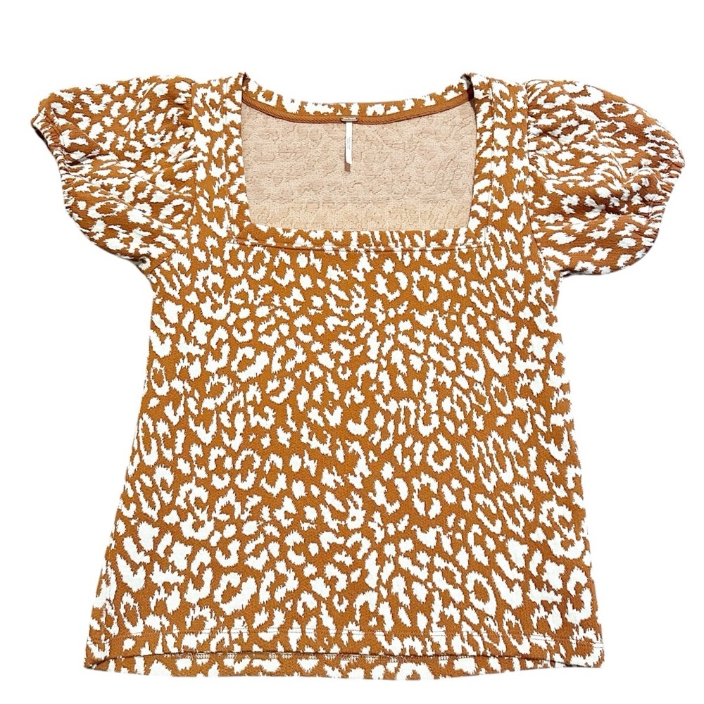Free people• No Type Tee in Brown Size Small and Large Animal Print Boho - Picture 2 of 13
